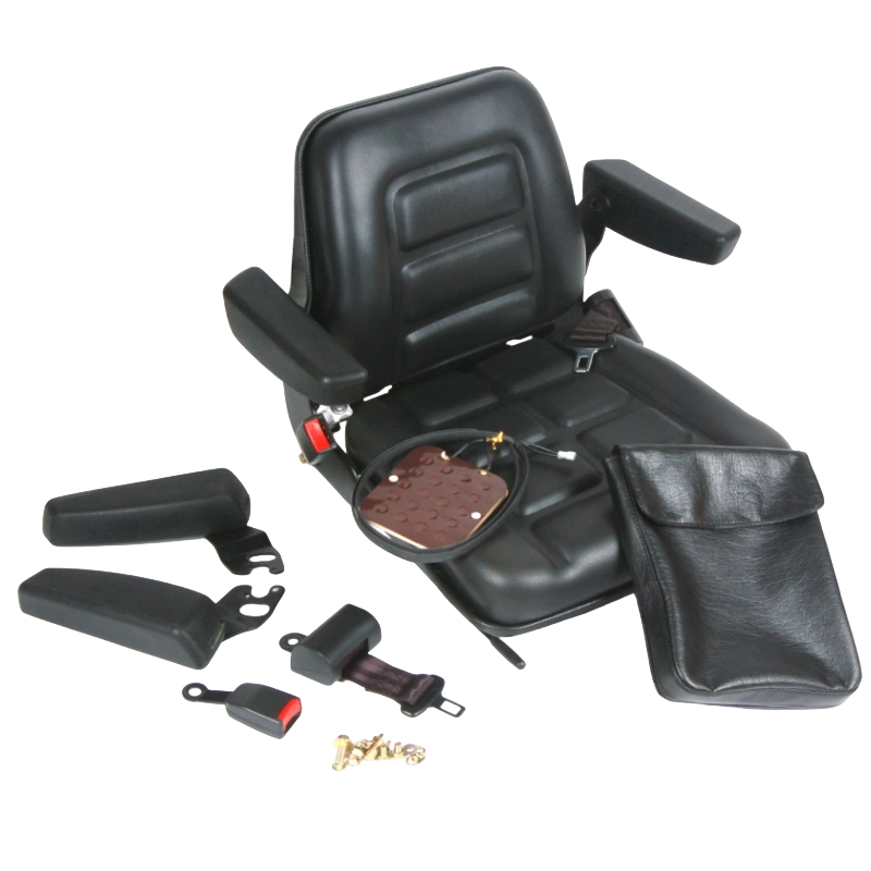 مقعد رافعة شوكية متين ومريح معتمد من BF1-1 لرافعات شوكية الاحتراق الداخلي مع فينيل أسود