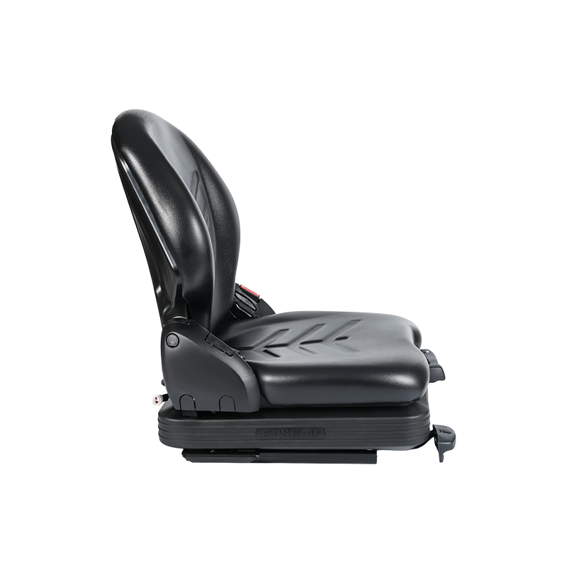 مقعد تعليق ميكانيكي بديل من الفينيل منخفض الارتفاع BF16 لمعدات الرافعات الشوكية لمناولة المواد - أسود مع EN13490 IT1+IT2