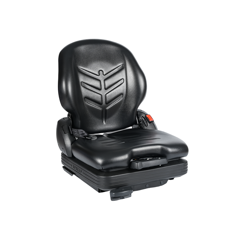 مقعد تعليق ميكانيكي بديل من الفينيل منخفض الارتفاع BF16 لمعدات الرافعات الشوكية لمناولة المواد - أسود مع EN13490 IT1+IT2